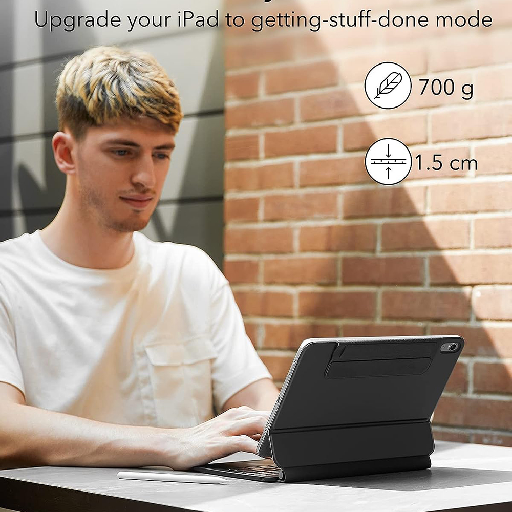 Futrola s tipkovnicom za Apple iPad (2025) / (2022), ESR, Rebound, Crna, Otvorena ambalaža