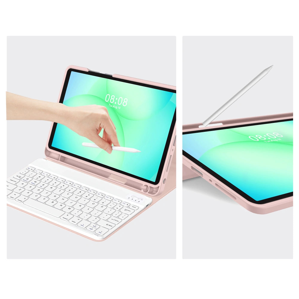Futrola s tipkovnicom za Samsung Galaxy Tab A11+ / Tab A9+, Tech-Protect, SC PEN, Roza