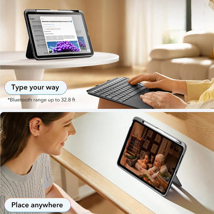 Futrola s tipkovnicom za Apple iPad (2025) / (2022), ESR, Flex, Siva