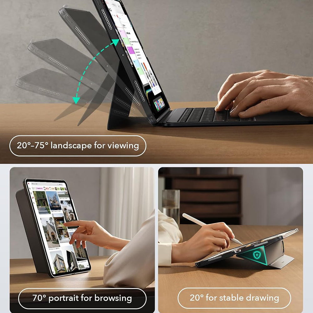 Futrola s tipkovnicom za Apple iPad (2025) / (2022), ESR, Shift, Siva