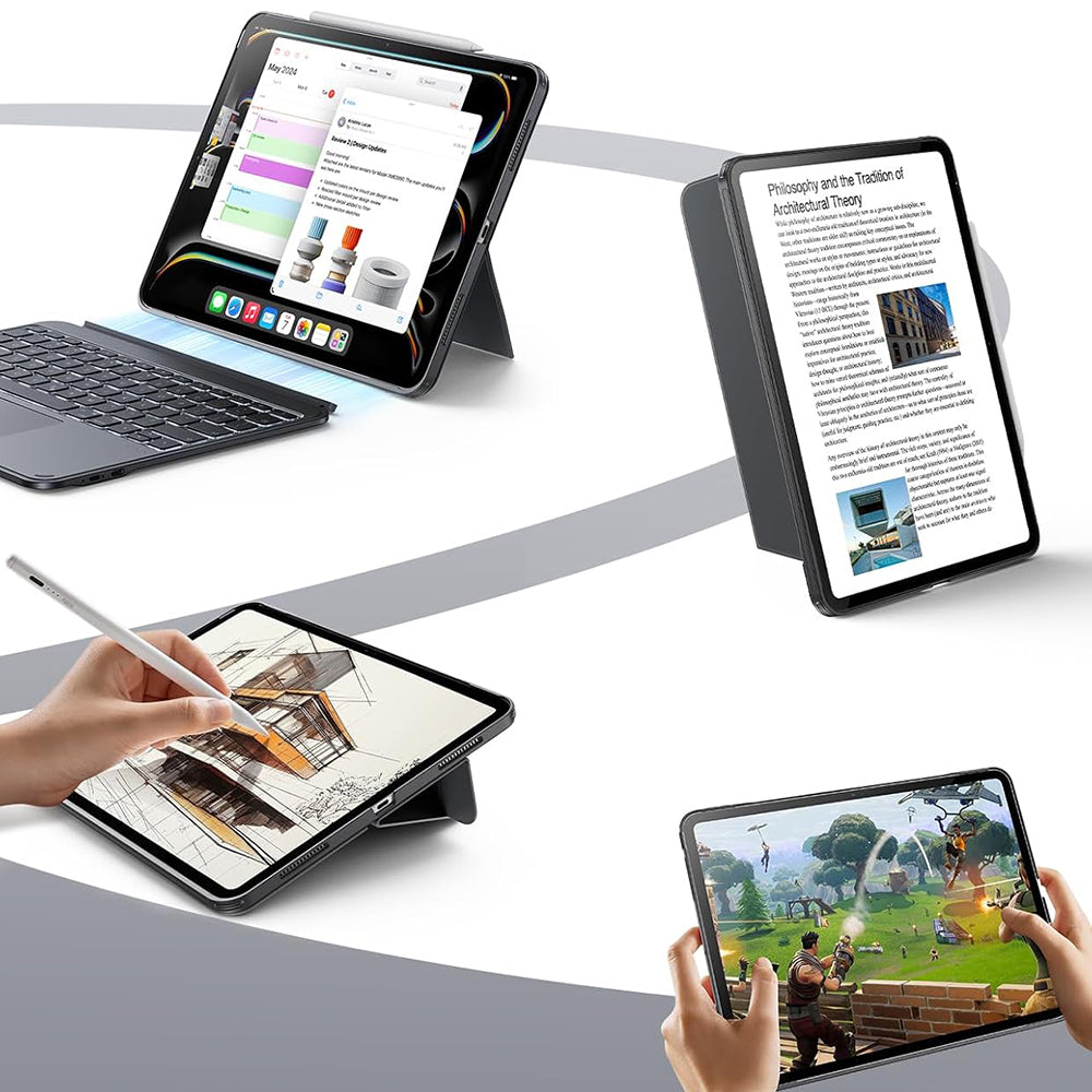 Futrola s tipkovnicom za Apple iPad (2025) / (2022), ESR, Shift, Siva