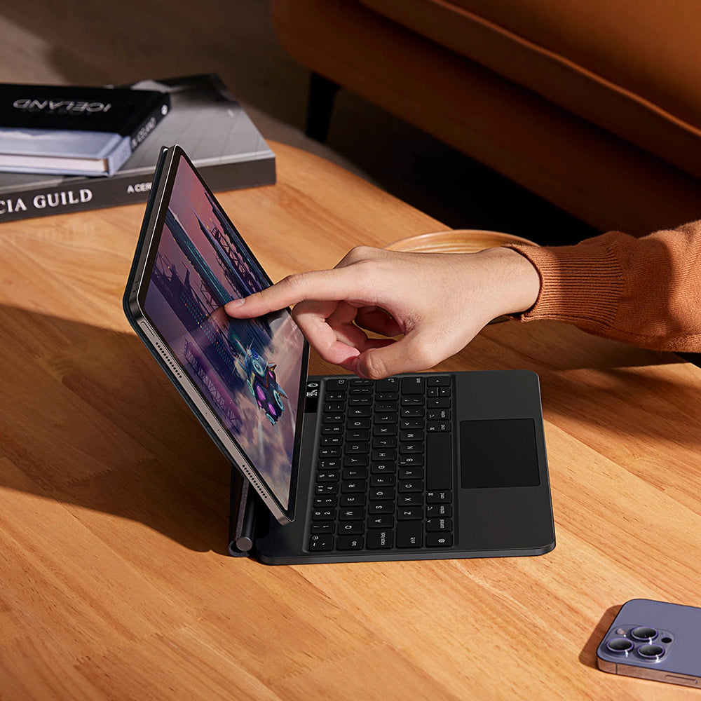 Futrola s tipkovnicom za Apple iPad Pro 12.9 (2022) / Pro 12.9 (2021) / Pro 12.9 (2020) / Pro 12.9 (2018), Baseus, Brilliance, Siva