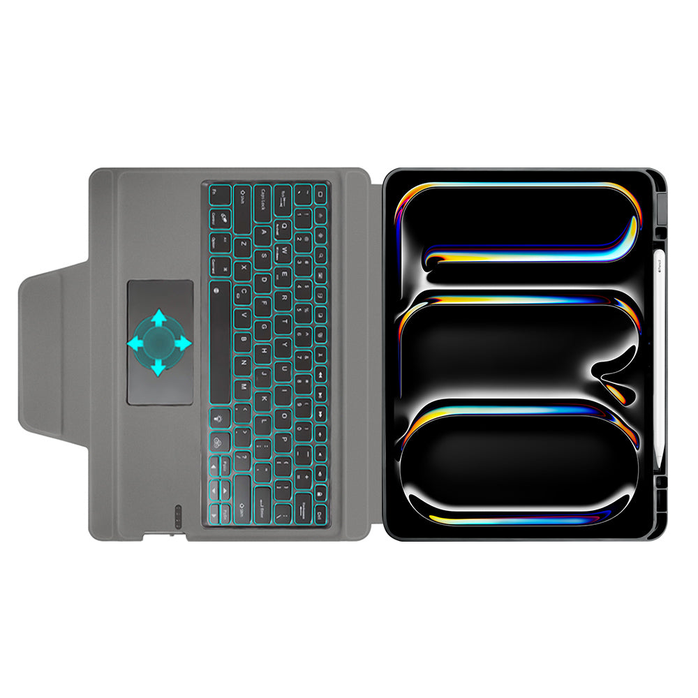 Futrola s tipkovnicom za Apple iPad Pro 13 (2024), Techsuit, KeyTab Pro, Crna