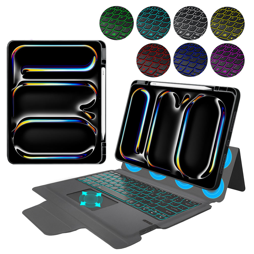 Futrola s tipkovnicom za Apple iPad Pro 13 (2024), Techsuit, KeyTab Pro, Crna