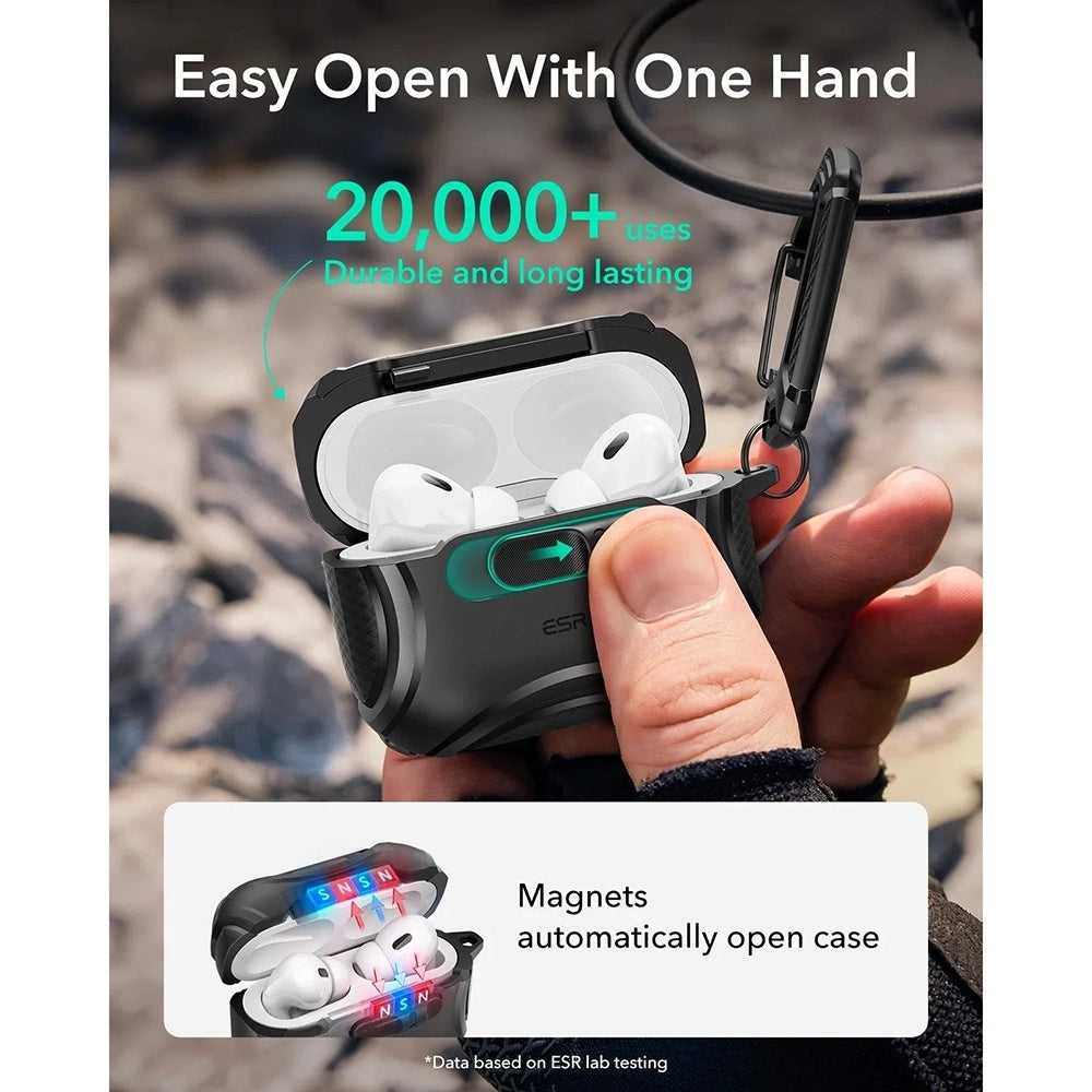 Futrola ESR Cyber FlickLock za Apple AirPods Pro 3, Crna