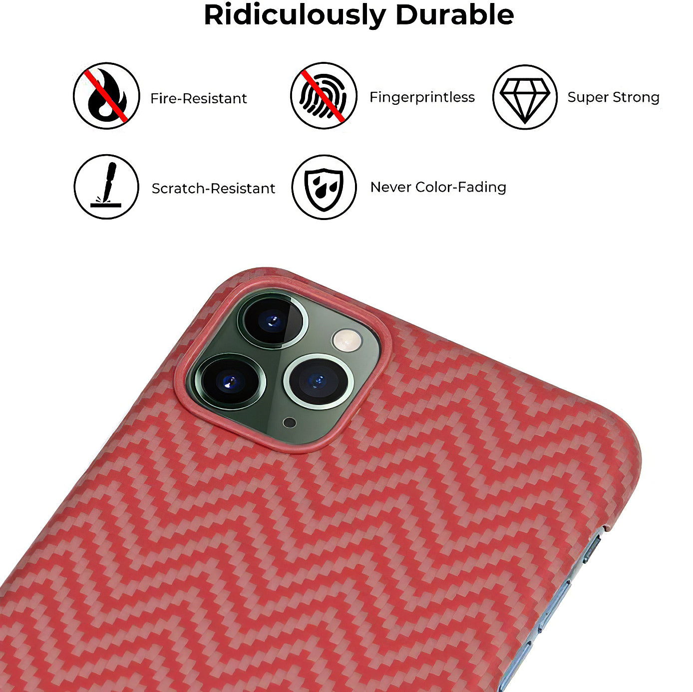Futrola za Apple iPhone 11 Pro, Pitaka, MagEZ Car Herrignbone, Crvena KI1107