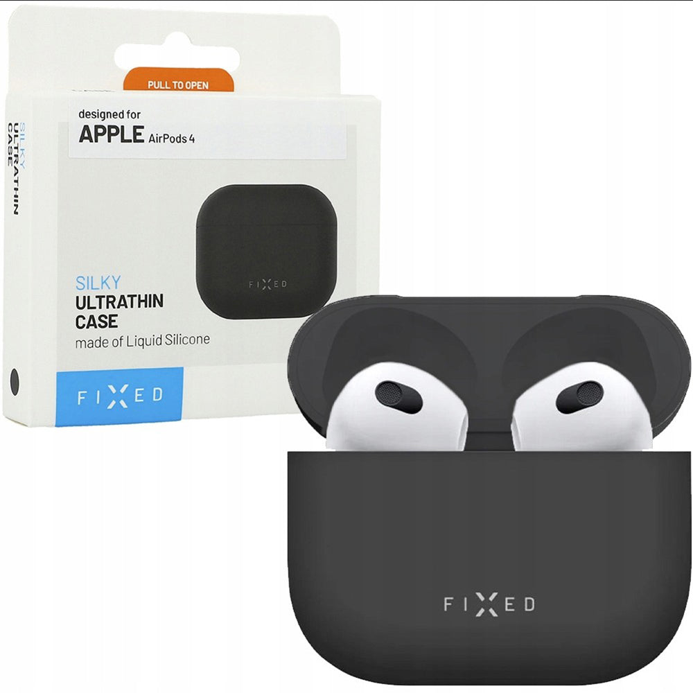 Futrola Fixed Silky za Apple AirPods 4, Crna