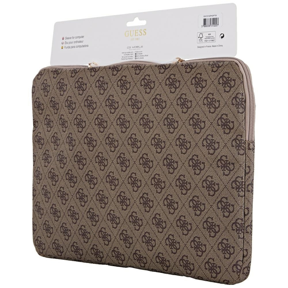 Futrola Guess 4G Triangle Logo za Laptop 14 inča, Smeđa