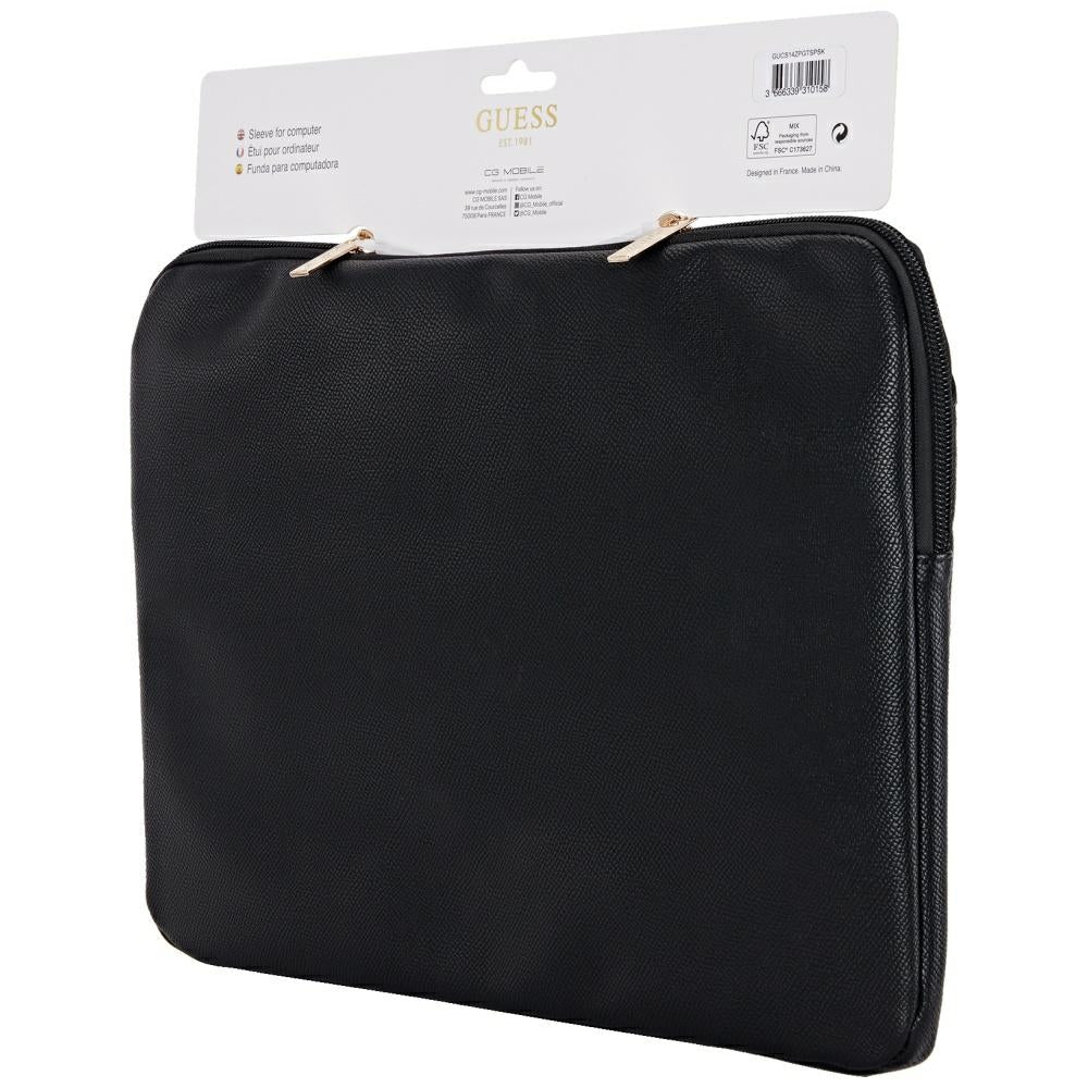 Futrola Guess Grained Triangle Logo za Laptop 14 inča, Crna