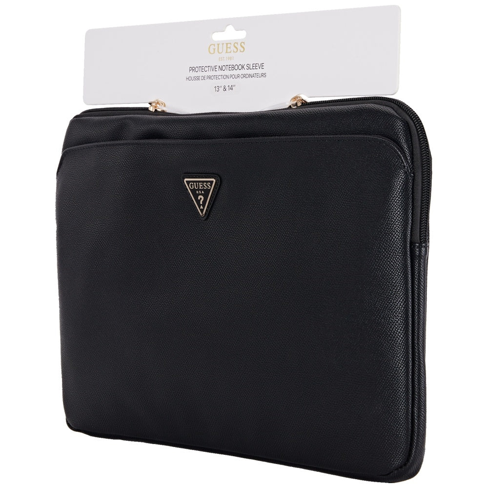 Futrola Guess Grained Triangle Logo za Laptop 14 inča, Crna