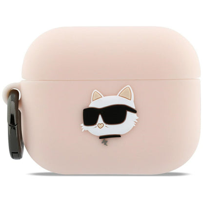 Futrola Karl Lagerfeld Silicone Choupette's Head 3D za Apple AirPods Pro 3, Roza