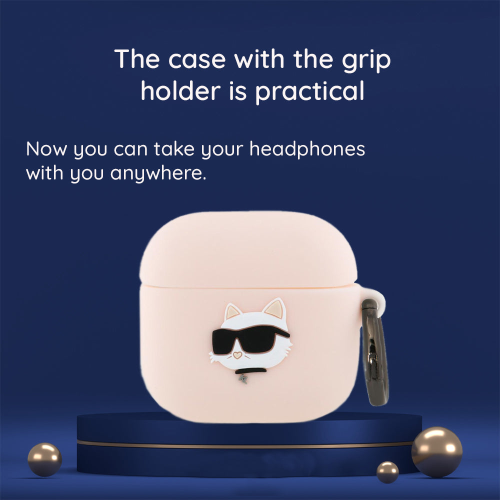 Futrola Karl Lagerfeld 3D Karl & Choupette's Heads za Apple AirPods 4, Crna