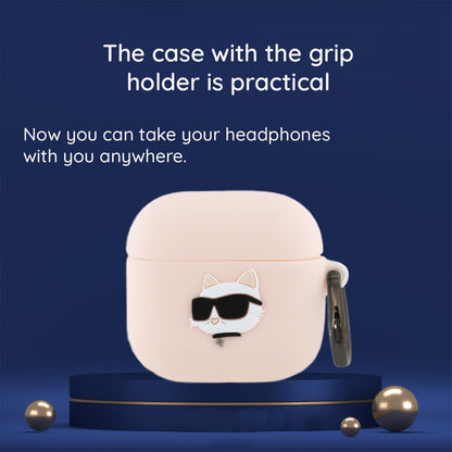 Futrola Karl Lagerfeld 3D Karl & Choupette's Heads za Apple AirPods 4, Crna