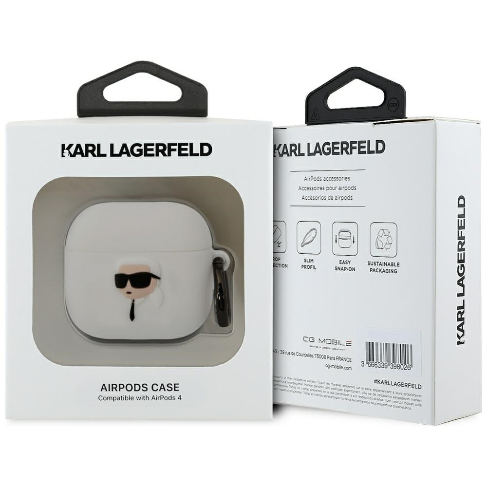Futrola Karl Lagerfeld 3D NFT Karl's Head za Apple AirPods 4, Bijela