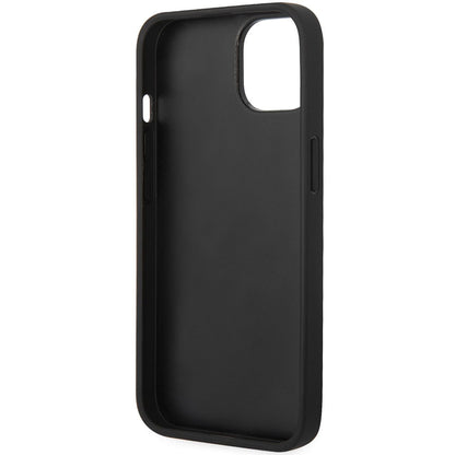 Maska za Apple iPhone 14 Plus, Karl Lagerfeld, Saffiano Monogram Metal Logo, Crna