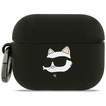 Futrola Karl Lagerfeld Silicone Choupette's Head 3D za Apple AirPods Pro 3, Crna