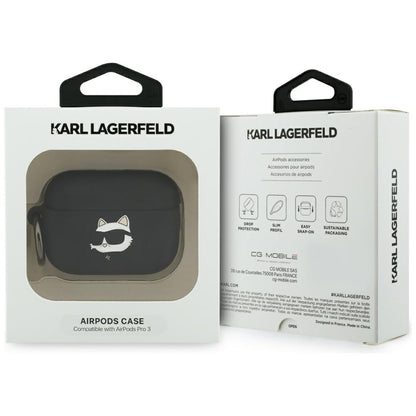 Futrola Karl Lagerfeld Silicone Choupette's Head 3D za Apple AirPods Pro 3, Crna