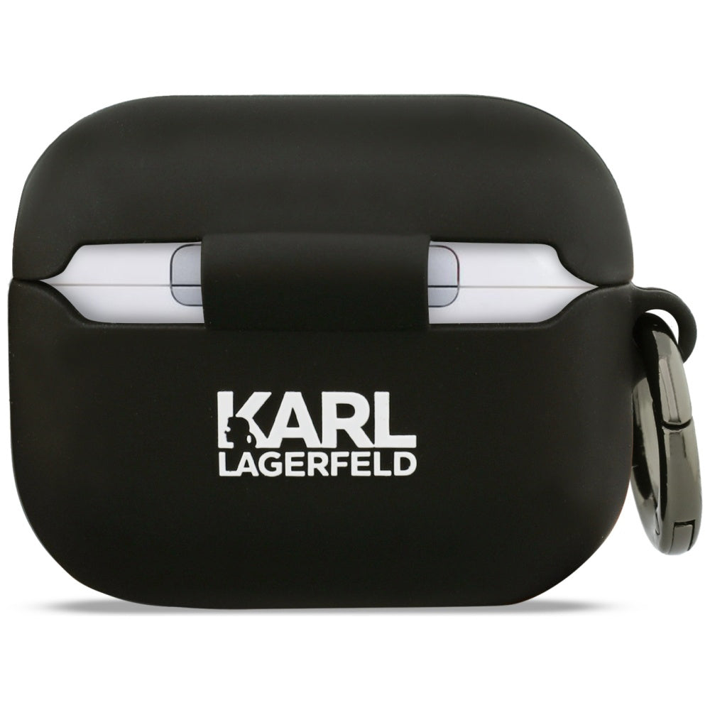 Futrola Karl Lagerfeld Silicone Karl & Choupette 3D za Apple AirPods Pro 3, Crna