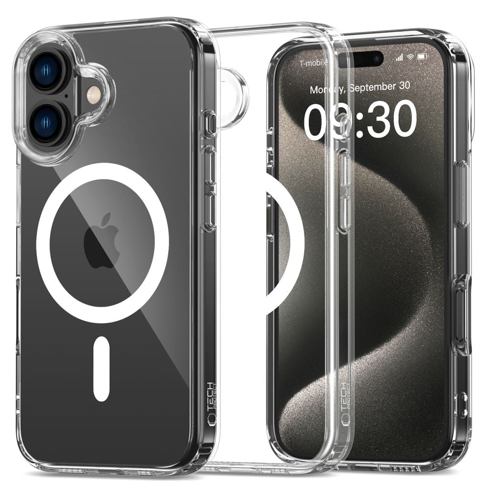 Futrola MagSafe za Apple iPhone 16, Tech-Protect, Flexair Hybrid, Prozirna