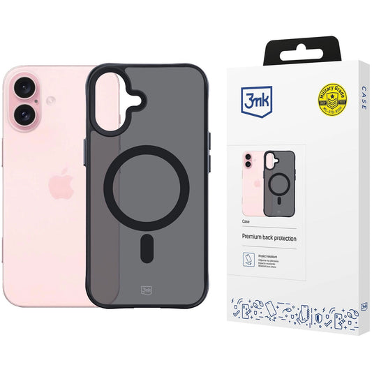 MagSafe futrola za Apple iPhone 16, 3MK, Smoke MagCase, Crna