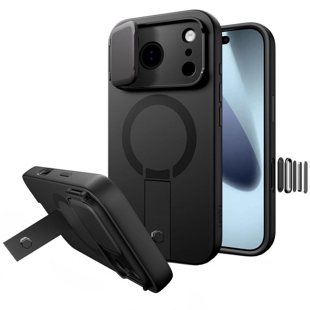 Futrola MagSafe za Apple iPhone 17 Pro Max, Tech-Protect, Kevlar Aura, Crna