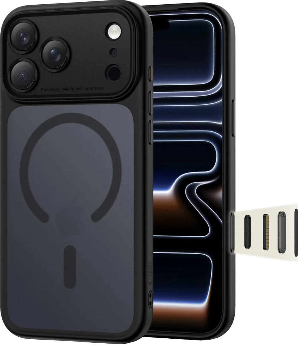 Futrola MagSafe za Apple iPhone 17 Pro Max, Tech-Protect, MagPeak, Mat Crna