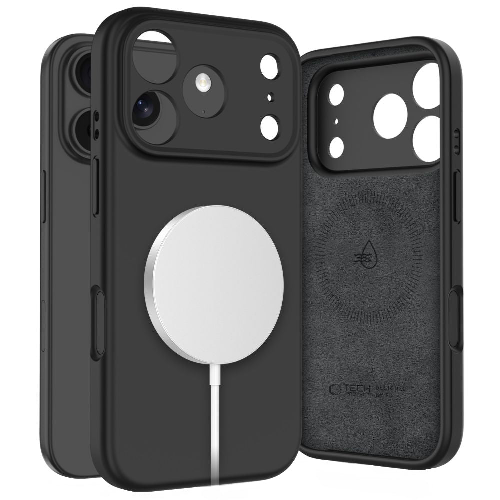 Futrola MagSafe za Apple iPhone 17 Pro, Tech-Protect, Silikon, Crna