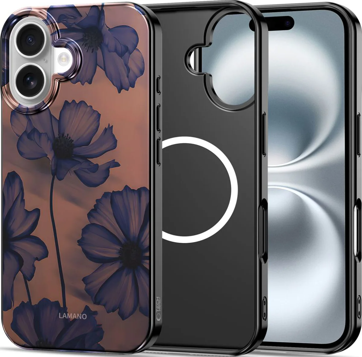 MagSafe futrola za Apple iPhone 16, Tech-Protect, Lamano Velvet Night, Crna