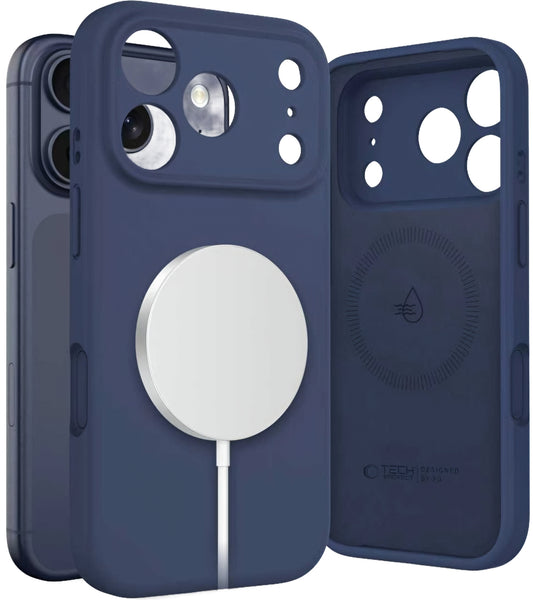 Futrola MagSafe za Apple iPhone 17 Pro, Tech-Protect, Silikon, Tamnoplava