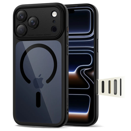 MagSafe futrola za Apple iPhone 17 Pro Max, Tech-Protect, MagPeak, Crna Prozirna