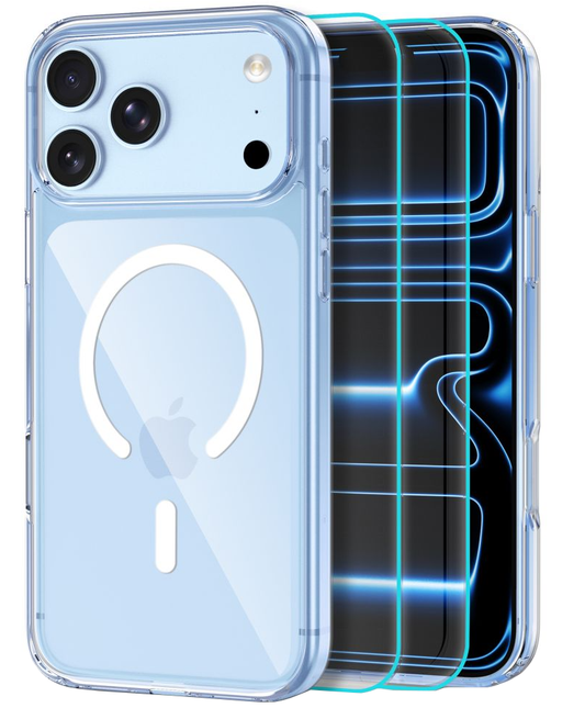 MagSafe futrola za Apple iPhone 18 Pro / 17 Pro, Tech-Protect, Flexair Hybrid sa zaštitnikom ekrana, Prozirna