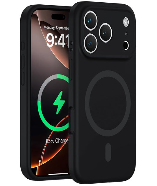 MagSafe maska za Apple iPhone 17 Pro, OEM, tekući silikon, crna