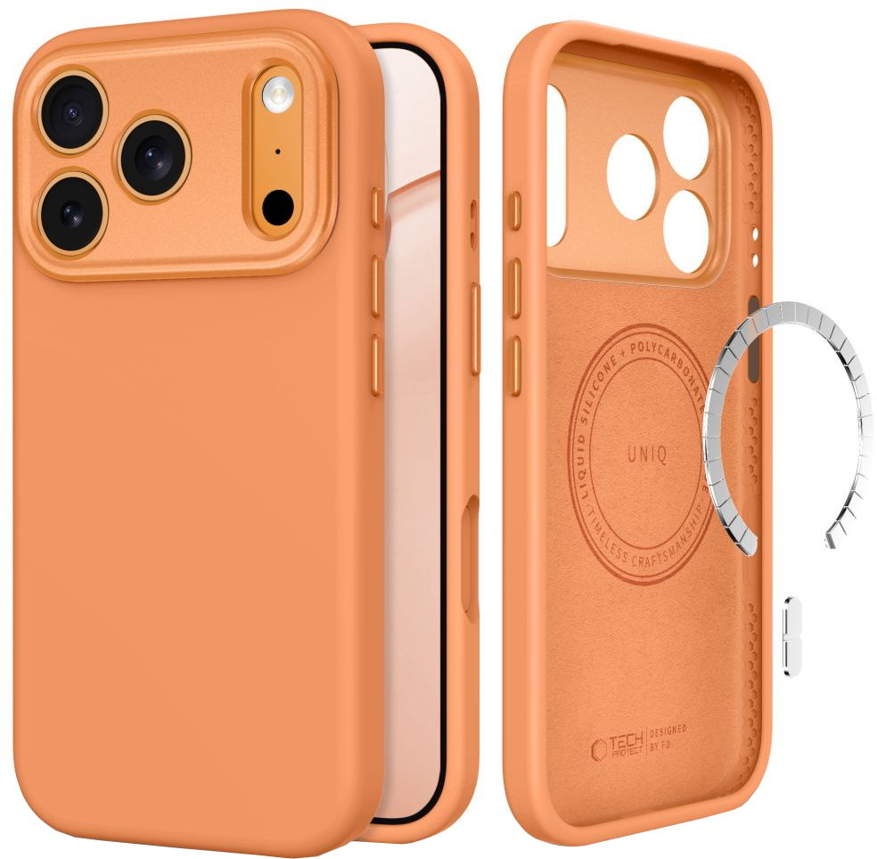 MagSafe maska za Apple iPhone 18 Pro / 17 Pro, Tech-Protect, Uniq CC, Narančasta