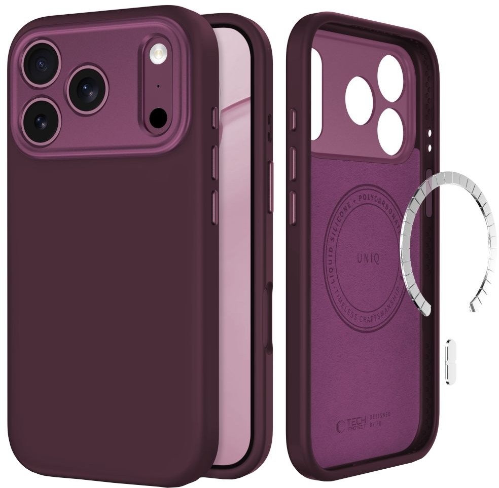 MagSafe maska za Apple iPhone 18 Pro / 17 Pro, Tech-Protect, Uniq CC, Bordo