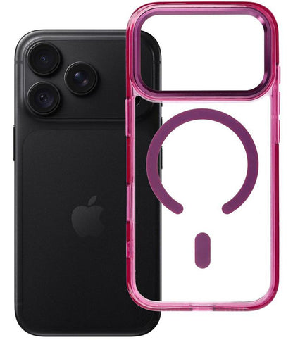 MagSafe maskica za Apple iPhone 18 Pro / iPhone 17 Pro, OEM, Frame Clear Hybrid, bordo boje