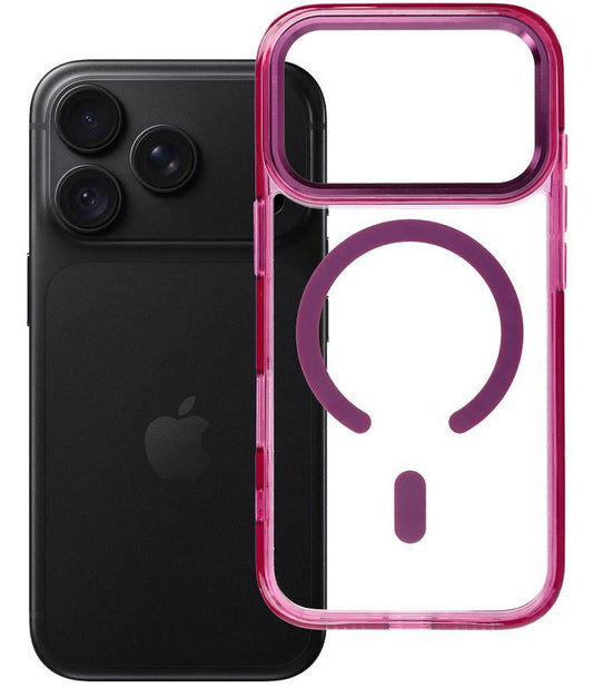 MagSafe maskica za Apple iPhone 18 Pro / iPhone 17 Pro, OEM, Frame Clear Hybrid, bordo boje