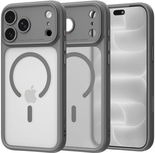 MagSafe maska za Apple iPhone 18 Pro Max / 17 Pro Max, Tech-Protect, MagPeak CC, mat siva boja
