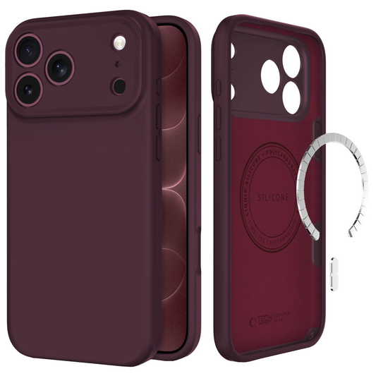 MagSafe maskica za Apple iPhone 18 Pro Max / 17 Pro Max, Tech-Protect, silikonska, bordo boje