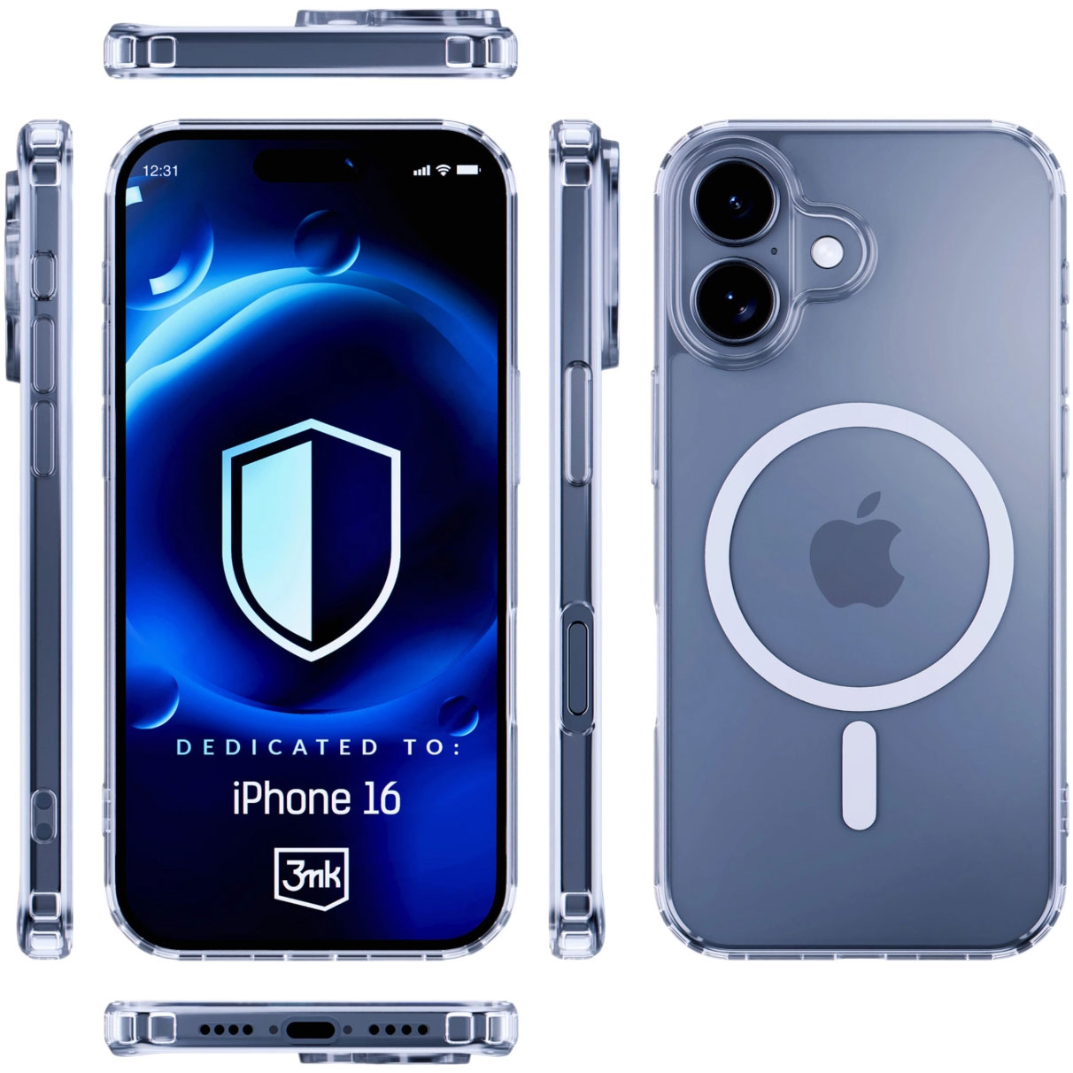 Futrola MagSafe za Apple iPhone 16 Plus, 3MK, MagCase, Prozirna