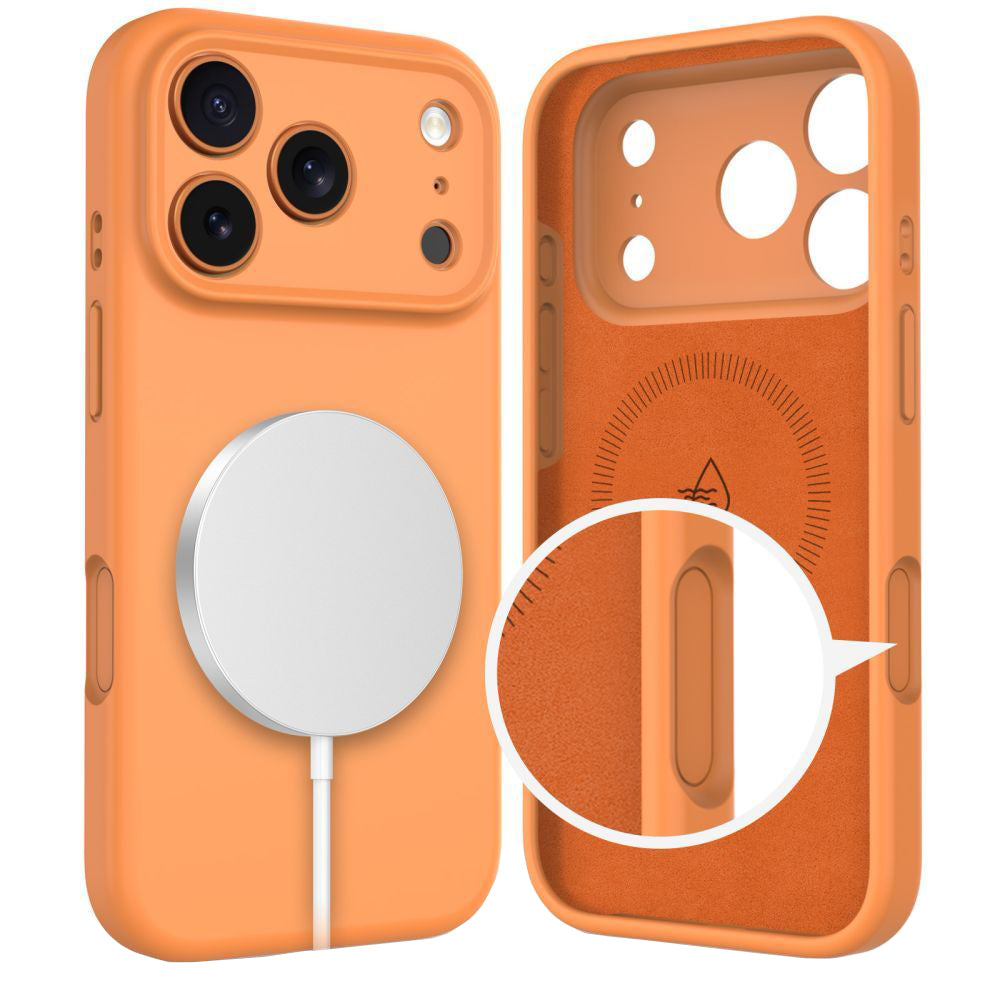 Futrola MagSafe za Apple iPhone 17 Pro, Tech-Protect, Silikon, Narančasta