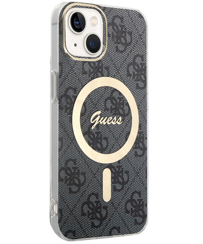 MagSafe futrola za Apple iPhone 15, Guess, 4G IML, Crna GUHMP15SH4STK