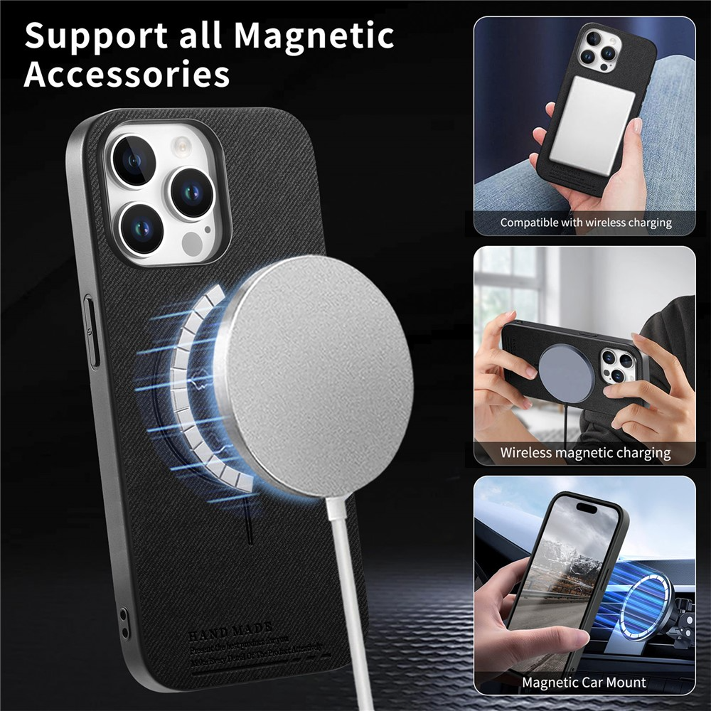 MagSafe maskica za Apple iPhone 16 Pro Max, OEM, Tkanina, Crna
