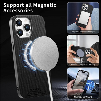 MagSafe maskica za Apple iPhone 16 Pro Max, OEM, Tkanina, Crna