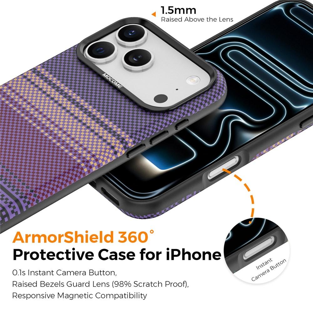 MagSafe maska za Apple iPhone 17 Pro, OEM, Gradient Rainbow, Ljubičasta