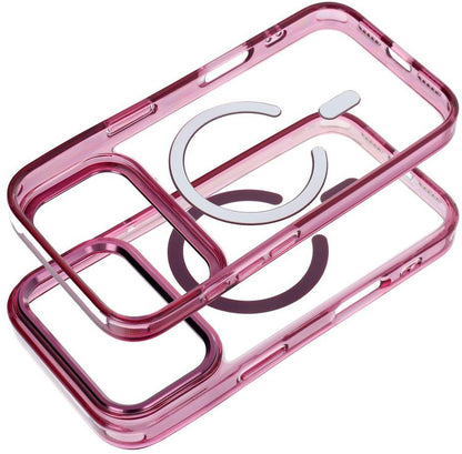 MagSafe maskica za Apple iPhone 18 Pro / iPhone 17 Pro, OEM, Frame Clear Hybrid, bordo boje