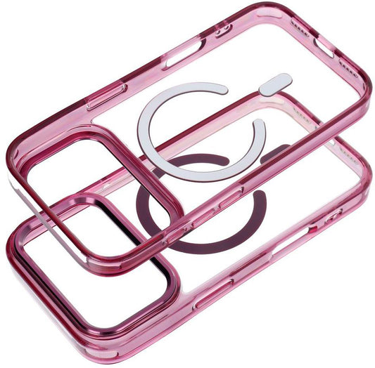 MagSafe maskica za Apple iPhone 18 Pro / iPhone 17 Pro, OEM, Frame Clear Hybrid, bordo boje