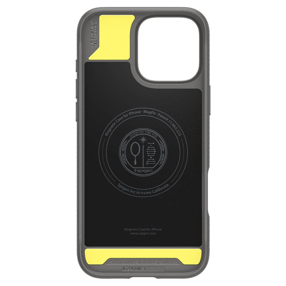 Husa MagSafe pentru Apple iPhone 16 Pro Max, Spigen, Rugged Armor, Gri ACS07987