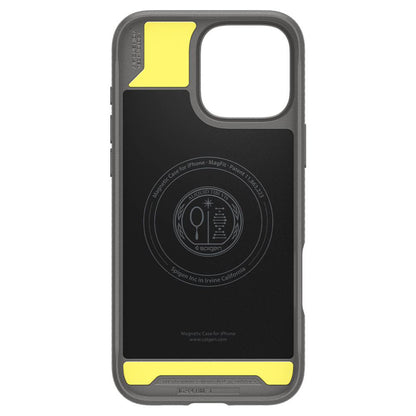 Husa MagSafe pentru Apple iPhone 16 Pro Max, Spigen, Rugged Armor, Gri ACS07987