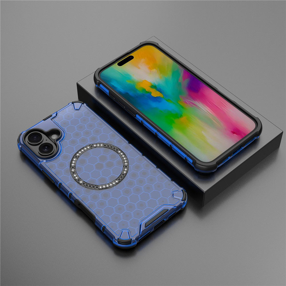 MagSafe maskica za Apple iPhone 16, Techsuit, HoneyComb Shield, Plava
