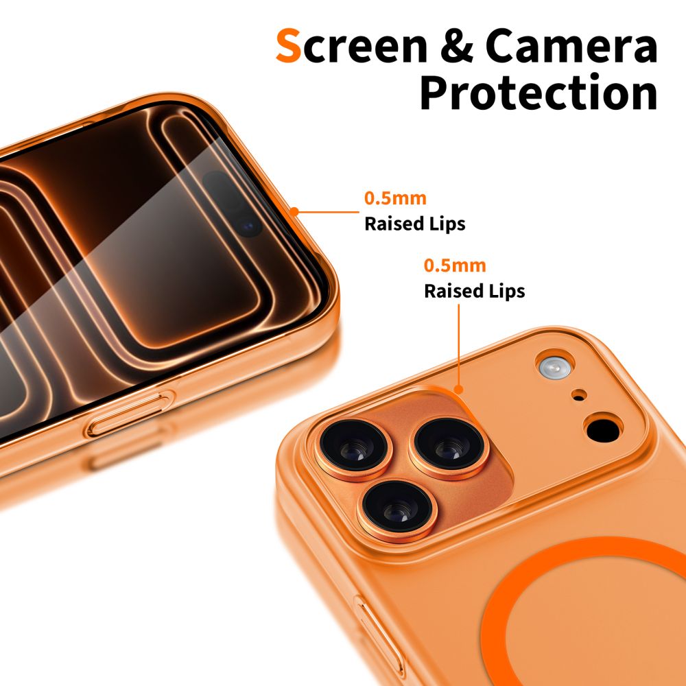 Futrola MagSafe za Apple iPhone 17 Pro Max, Tech-Protect, MagSlim, Mat narančasta